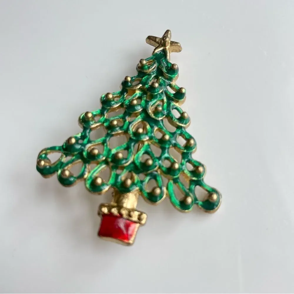 Vintage Christmas Tree Brooch